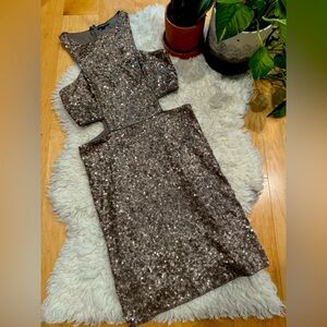 EXPRESS sequin sparkly cut out dress New Year’s party size 8 bronze